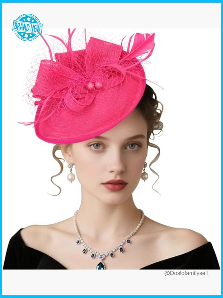 Vintage Derby Pillbox Fascinator Hat Tea Party Cocktail Headwear With Feather